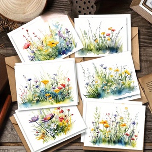 Tarjetas de Felicitación Personalizadas al por Mayor, con Diseño Floral en Acuarela, para Cumpleaños, Familia, Niños, <span class=keywords><strong>Amigos</strong></span>, Impresión Completa - Product Image 2