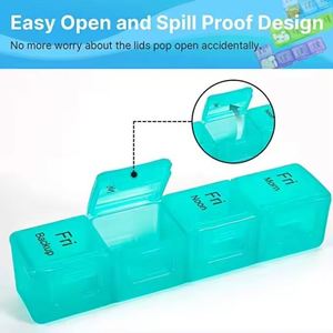 Nuevo Organizador Portátil de Alta Calidad para 7 Días, 4 Tomas/Día, Pastillero Semanal de Colores Vistosos con Recordatorio Personalizable - Product Image 2