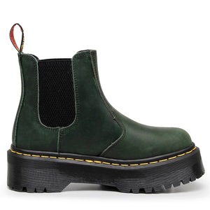 Bottes Chelsea pour femmes, bottes de moto à semelles épaisses, bottes courtes en cuir véritable pour femmes, semelle plateforme - Product Image 2