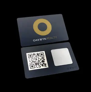사용자 정의 거울 반사 VIP 회원 레이저 조각 사업 NFC RFID 금속 카드 칩 슬롯/로고/QR 코드