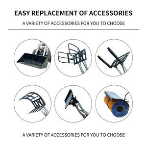 VOLNOS roue à essence électrique auto-chargeur frontal pour petite ferme Chargeur agricole électrique au lithium 4wd avec accessoires Bulldozer - Product Image 2