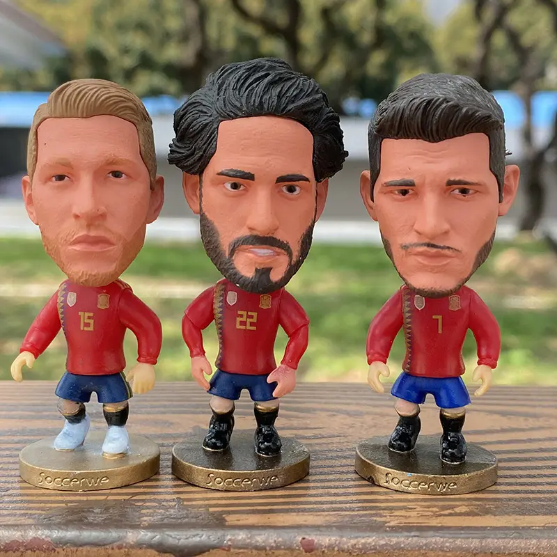 Jogadores De Futebol Figuras De Ação PVC Plástico Futebol Estrela Figuras com Cabeça Grande Modelo Esportivo Bonecas Personalizadas Para Fãs De Futebol