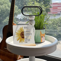 Plaque de bureau en bois rustique avec support, motif Tournesol et message de sagesse, 4 x 4,3 pouces, Décoration intérieure