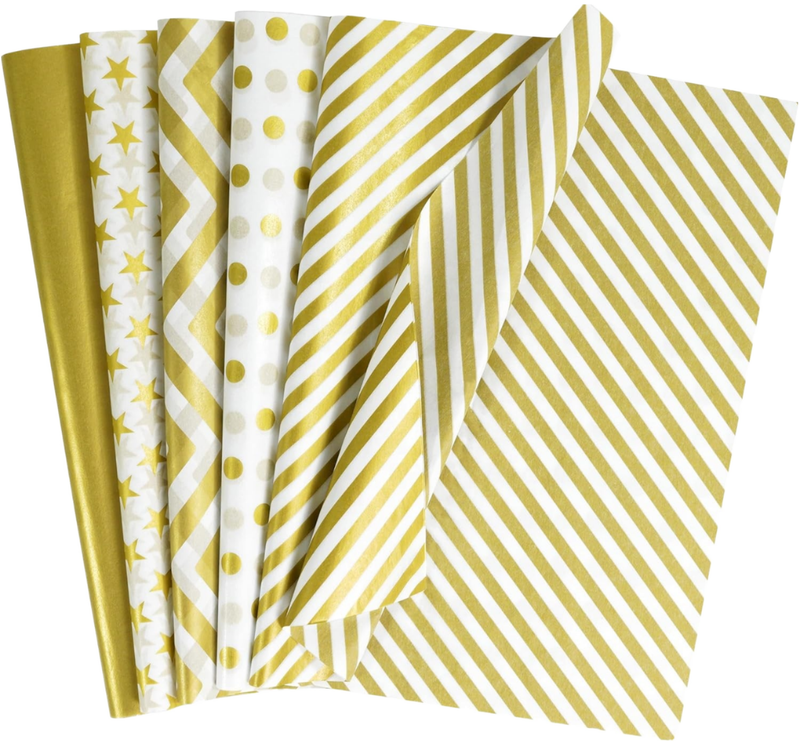 100 Sheets Waterproof Christmas Gold and