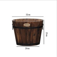 Ensemble de 3 trous de drainage de conception de seau de jardinière en bois d'intérieur/extérieur faits à la main pour la plantation de sol de bureau à la maison