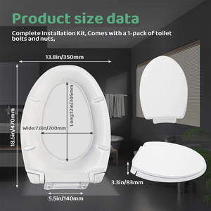 SS114 Coperchio WC Monoblocco Allungato a Chiusura Lenta in Polipropilene ad Alto Impatto <span class=keywords><strong>con</strong></span> Kit Completo di Installazione - Product Image 5