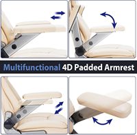 500lbs Heavy Duty Executive Extra Large Chaise de Bureau 4 Way Flip Up Accoudoir Chaise de Bureau Ergonomique avec Support Lombaire Réglable