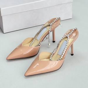 Chaussures à talons hauts en cuir véritable pour femmes, de haute qualité, de luxe, pour mariage et soirée, collection été Jimmys - Product Image 1