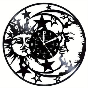 Reloj de Pared de Vinilo Plástico Creativo Personalizado para Diseño de Interiores de Barbería, Analógico, 3D, Retro, Moderno, Negro, con Luz - Product Image 1