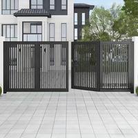 Portail d'entrée de villa de luxe personnalisé, résistant aux intempéries, en aluminium thermolaqué, série Courtyard Gate, écologique, garantie 5 ans