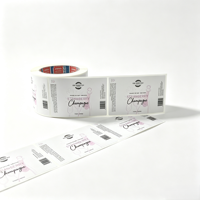 Étiquettes personnalisées pour bouteilles de vin, marque privée, fraise, pour jus, autocollant en rouleau, étiquette adhésive imperméable pour spiritueux, papier kraft
