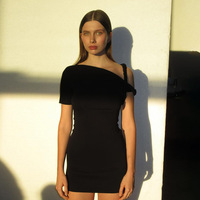 Robe moulante asymétrique sans manches pour femme, écologique, sexy, style soirée, vente en gros