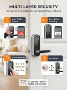 Cerradura Digital Inteligente con Palanca y Huella Dactilar TTLock Tuya Wifi App para Airbnb y Hogar, con un Solo Pestillo, para EE. UU. - Product Image 4