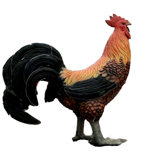 Usine directe grand coq réaliste et modèle animal de <span class=keywords><strong>dinosaure</strong></span> pour exposition intérieure et extérieure article de location de matériel métallique - Product Image 1