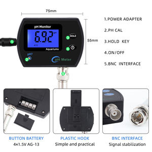 Mini Medidor de <span class=keywords><strong>pH</strong></span> <span class=keywords><strong>Online</strong></span> Verificador Da Qualidade de Água água do aquário Monitor Analyzer ATC Função À Prova D' Água com Compensação de Temperatura - Product Image 4