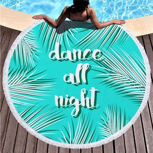 Serviette de plage ronde en coton imprimée sur mesure pour les vacances, avec franges - Product Image 4