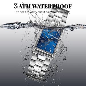 Montre pour femme en acier inoxydable personnalisée OEM, montre carrée pour femmes avec mouvement à quartz japonais, pour le travail et le sport - Product Image 4