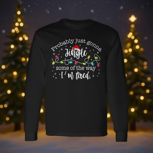 Maglietta a maniche lunghe con luci natalizie Jingle, abbigliamento divertente per le vacanze - Product Image 3