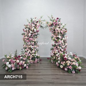 Wholesale Handmade Customized Silk White Pink Rose Arch Artificial Floral Arrangements for Wedding Graduation Christmas Party - Product Image 2