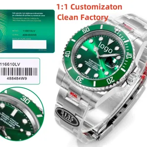 Topkwaliteit Merk 5a Schone Fabriek 3135 Beweging Super Kloon Unisex Luxe Lichtgevende Gesp Mechanische Horloges Dozen Voor Rolexen
