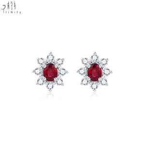 Fabricante de Joyería Fina de Hong Kong, Juego de Joyería de Oro Sólido de 18K con Rubí Natural y Diamantes Naturales, Regalo Perfecto para Mujeres - Product Image 4