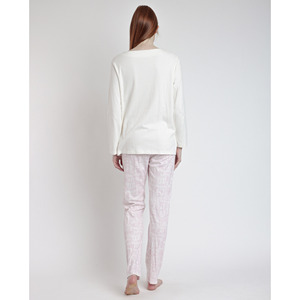 Admas La Vie est Belle mujer Pijama Manga larga hai mảnh áo ngủ đàn hồi thắt lưng thoáng khí Spandex in mùa thu - Product Image 3