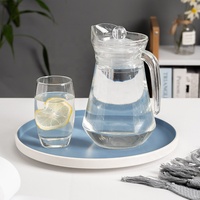 OEM 1.3 Pologne Pérou Vente chaude Pichet en verre écologique avec poignée Grand pichet transparent frais