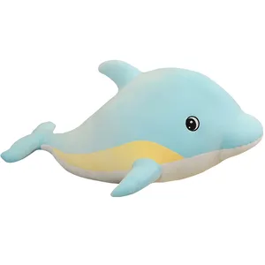 Customized label size style plush toy skin Animal Dolls Kids Pillow Super Soft Toys Stuffed Dolphin Plush Toy