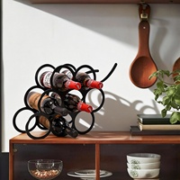 Elegante Botellero Metálico Negro Moderno, Soporte de Piso y Techo para Fiestas, Diseño Portátil Resistente al Óxido