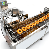 Machine à frire les beignets automatique compacte et continue, machine à faire des beignets de taille moyenne pour boulangerie