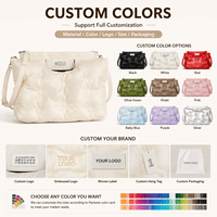 Tas Selempang Wanita Custom PU Quilted, Tas Tangan Crossbody Fashion, Tas Tote Puffer Kapasitas Besar, Tas Travel Kasual, OEM ODM