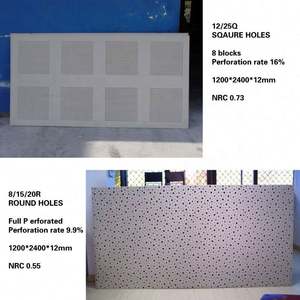 Panneau de gypse absorbant pas cher <span class=keywords><strong>prix</strong></span> papier face <span class=keywords><strong>plâtre</strong></span> ignifuge perforé avec trou irrégulier Chine approvisionnement panneau acoustique - Product Image 5