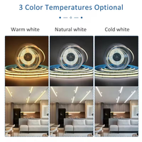 Tira de LED COB de 24V con efecto de agua corriente, 360 LED/m, alto CRI90, alto brillo, para iluminación lineal de techo en el hogar