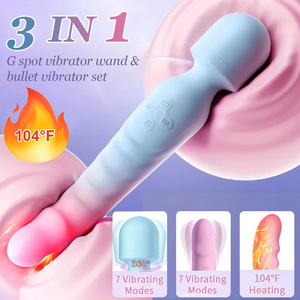 Vibrador de Masaje Japonés de Silicona de Dos Cabezas para Mujeres, Lesbianas, Proveedores de Vibradores, Masajeador <span class=keywords><strong>AV</strong></span> Calefactado para Parejas, Precio al por Mayor - Product Image 1