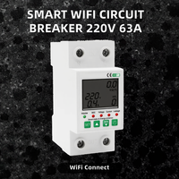 Disjoncteurs intelligents Tuya 220V 63A MCB avec minuterie de surintensité, protecteur numérique contre les sous-tensions et relais de tension réglable