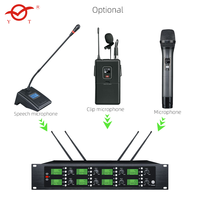 Microphone sans fil professionnel JBL Mv7 à col de cygne métallique, longue portée, 8 canaux, double micro flottant 1x2 pour KTV