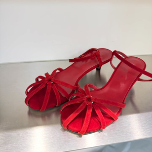 Sandalias Ansu con Tacón de Aguja (3"-5") de Cuero Genuino, Elegantes y Sensuales para Exteriores, <span class=keywords><strong>Unisex</strong></span>, Tendencia de Moda para Todo el Verano, con Lazo y Suela de Goma - Product Image 1