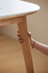 Mesa de Comedor Redonda de Madera Maciza de Estilo Nórdico Moderno P3112, Muebles para el Hogar de Madera de Caucho con Silla - Product Image 6