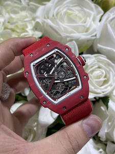 Reloj Tourbillon Mecánico Automático Deportivo Rojo de Fibra de Carbono Ultrafino de Alta Calidad con Diseño Rectangular de Diseñador de Moda - Product Image 5