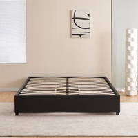 Cadre de lit double rembourré sur mesure sans tête de lit fixe avec 4 tiroirs de rangement pour chambre d'hôtel