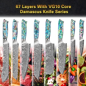 10 % de réduction sur les ensembles de couteaux de cuisine <span class=keywords><strong>Ernesto</strong></span> avec logo personnalisé, manche en acrylique et coquille d'ormeau, couteaux de cuisine commerciaux, ensembles de couteaux Damas VG-10 - Product Image 5