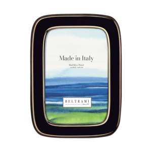 Beltrami Photo <b>Frame</b> <b>4x6</b> Inch Silver Plated Black Gold Enamel Metal <b>Frame</b> - Product Image 1