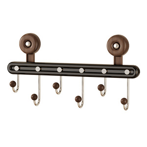 Vintage Walnut Wood Suction Cup Hooks 5 <b>6</b> 7 Hooks Wall Mounted Kitchen Bathroom Rustic Style Robe Hooks - Product Image 5