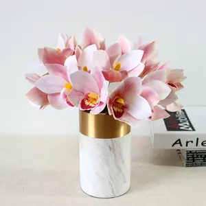 M233 orquídea flores artificiais, orquídea flores artificiais de luxo de seda bouquet, touch orquídea real para casamento