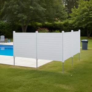 Paravent d'extérieur en vinyle blanc, 4 panneaux, 50 x 50, pour climatiseur, clôture, équipement de piscine, enclos, poubelle - Product Image 2