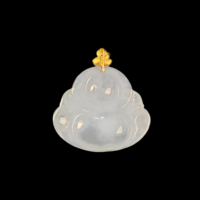 Natürlicher burmesischer Jadeit-Anhänger in Buddha-Form, hochwertiger Jadeit-Anhänger, Unisex, burmesischer Jadeit (mit NGTC-Zertifikat)