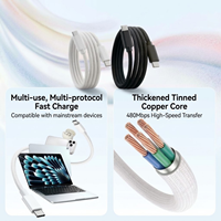 Câble USB-C vers USB-C personnalisé OEM 100W avec puce intelligente E-Marker, synchronisation des données 480 Mbps, cordon de charge rapide tressé pour ordinateur portable
