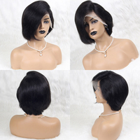 10A 13*4 pour Lace Frontal Bob Court Perruques de Cheveux Humains 100% Vierge Brésilienne 8 Pouces Étiré Longueur Couleurs Mixtes