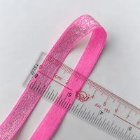 Vente en gros de ruban élastique brillant en nylon lurex double face de 10 mm, pour la décoration de soutien-gorge, de lingerie, de robes, de sacs, de bricolage