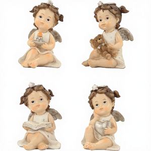ZICOM Juego de Decoración para el Hogar de 4 Piezas con Ángeles Guardián Arrodillados, Origen Alemania, Aprox. Modelo de 9.6 cm de altura 9069-E239 - Product Image 1